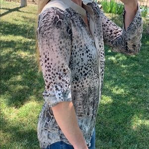 Snake print sheer top
